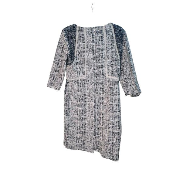 Antonio Melani Black White Textured Sheath Dress Mesh Panels Size 8 - Picture 13 of 16